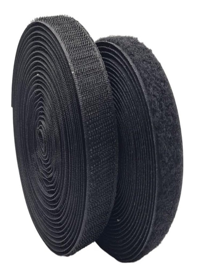 ZENITH 1 inch Wide Black, 5 Meter Non Adhesive Hook and Loop Tape, No Glue Back, Fabric Fastener InterlockingTape for Sewing Crafts, DIY, Clothes, Straps, Shoes Mosquito nets etc (Black, 5 Meter) - Image 3